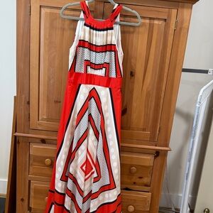 Eliza J Red and White Halter Dress